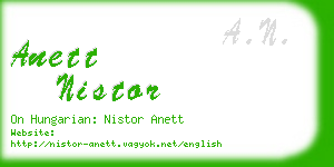 anett nistor business card